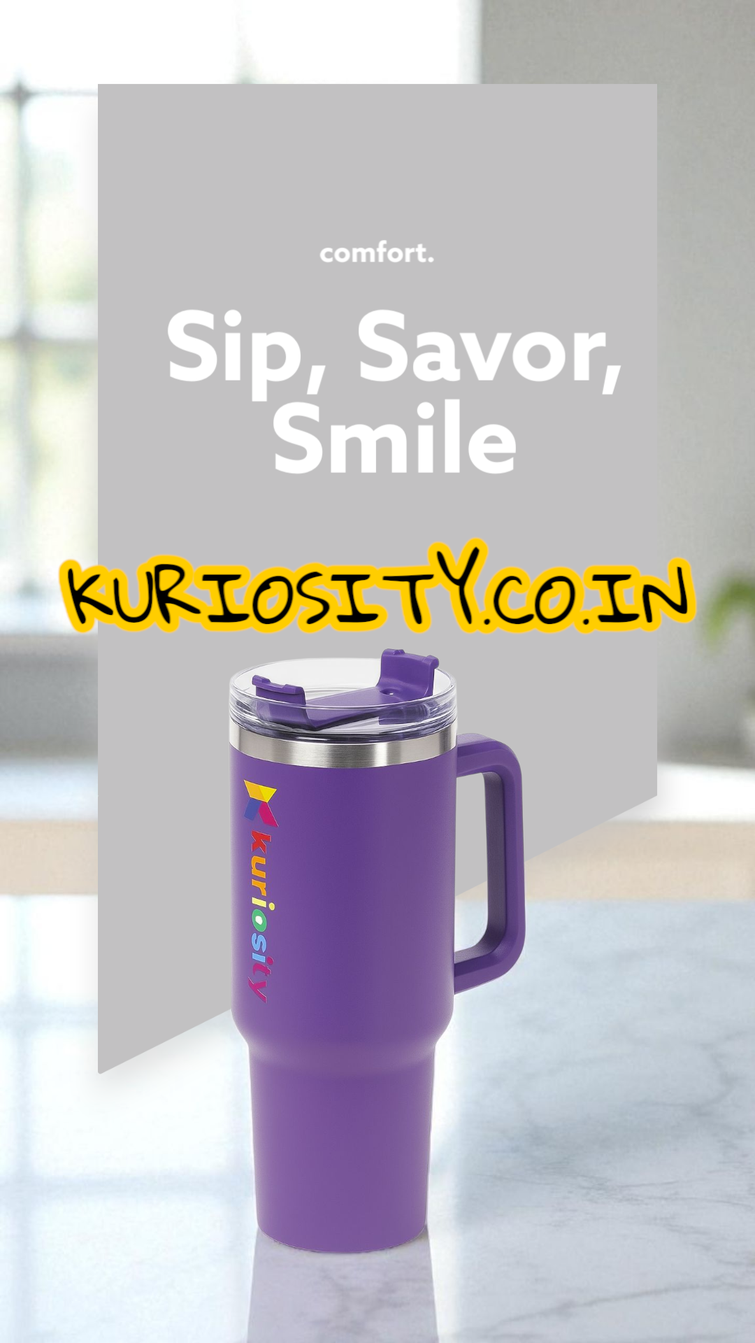 Kuriosity™ Stainless Steel Travel Tumbler – 1200ml