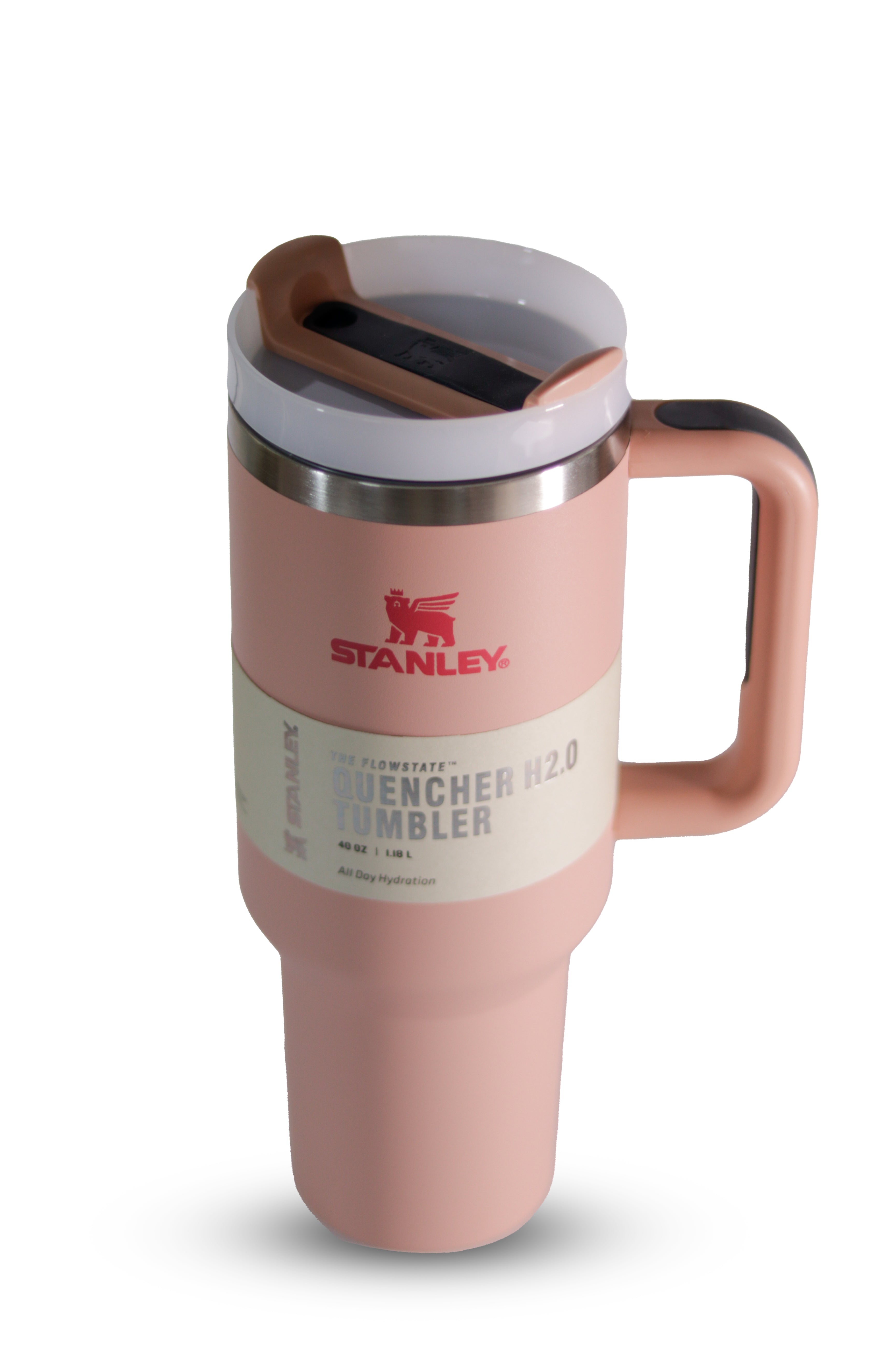 "Stanley peach stainless steel tumbler 2025 edition - eco-friendly hydration bottle"