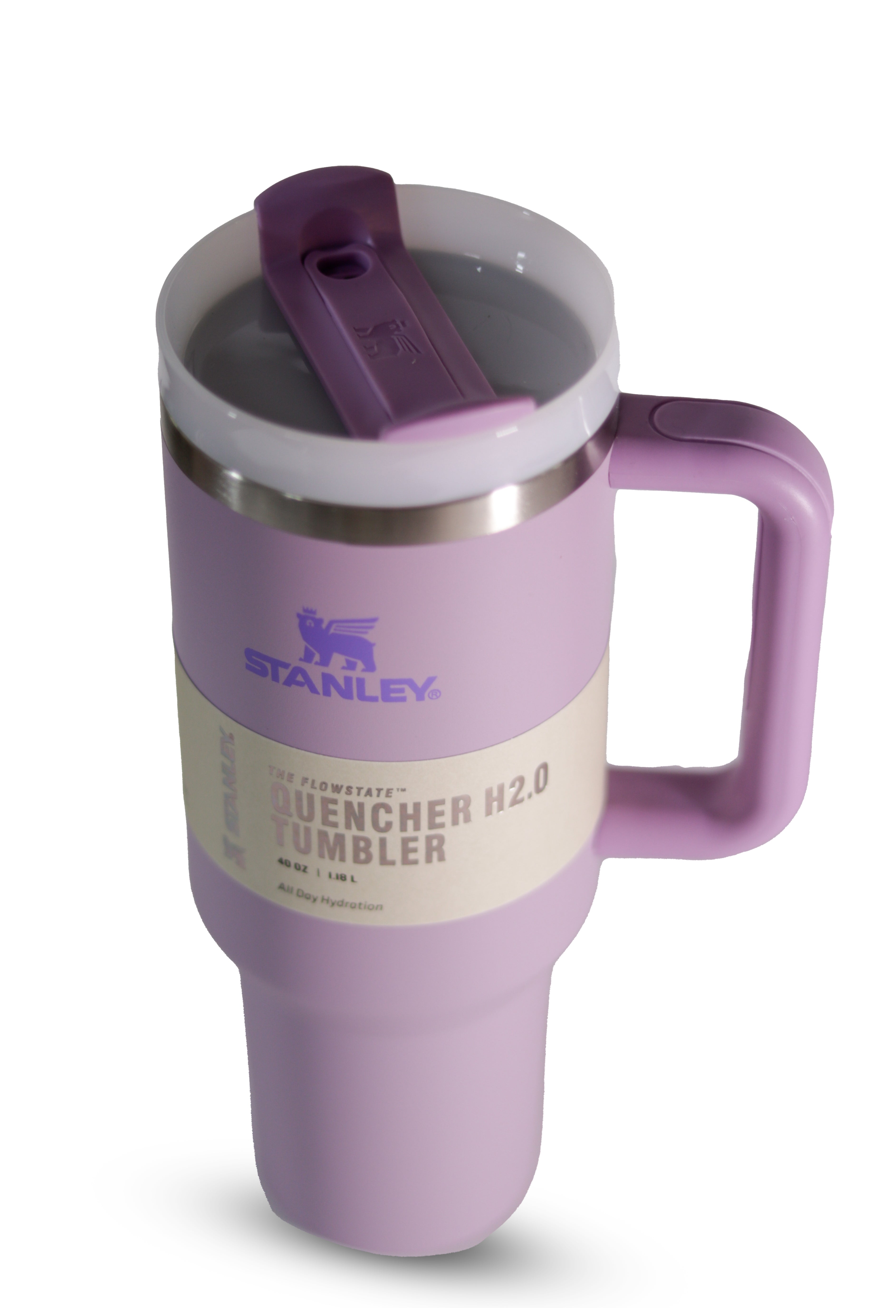 "Stanley stainless steel purple tumbler 2025 edition - eco-friendly hydration bottle"