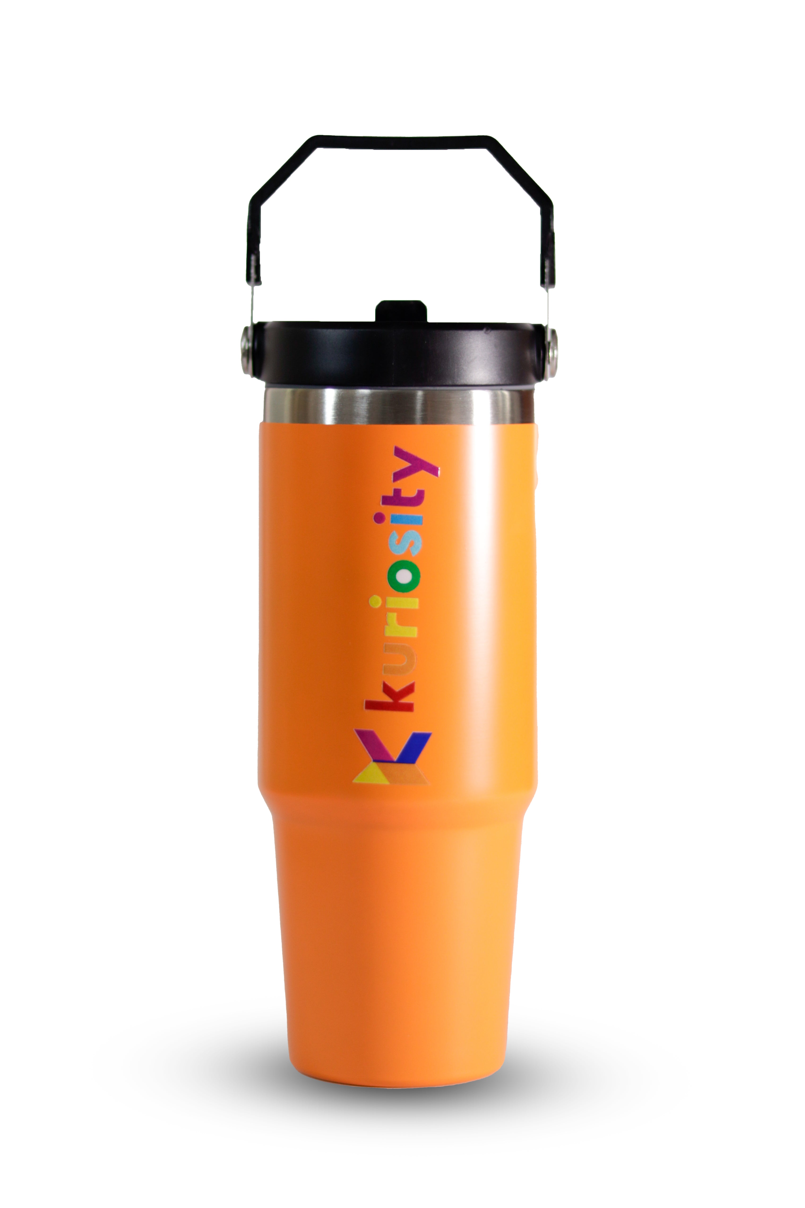 "Orange Leak-proof insulated tumbler with lid - BPA free, reusable drinkware"