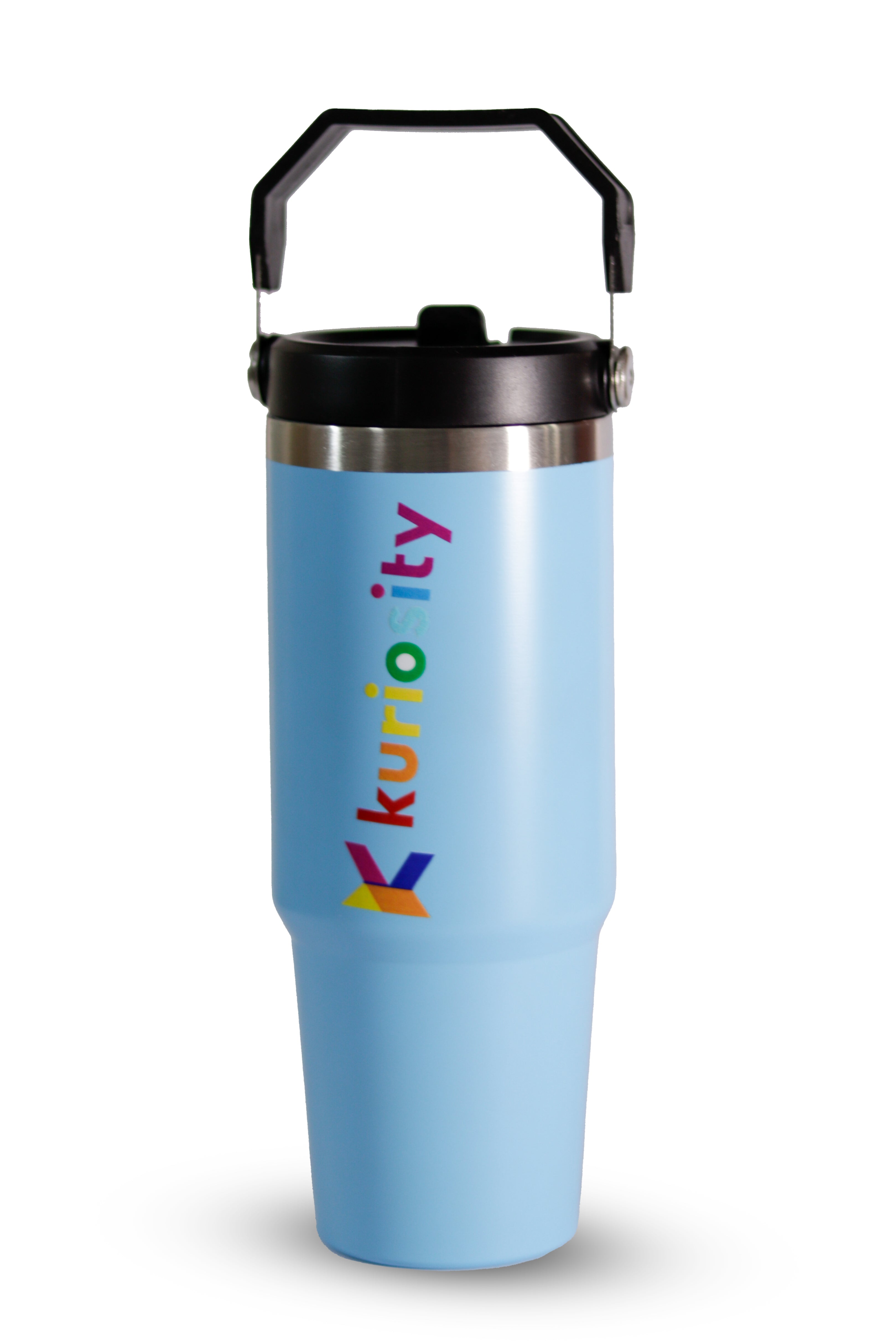 "Premium light blue stainless steel tumbler for hot and cold drinks - Kuriosity India"