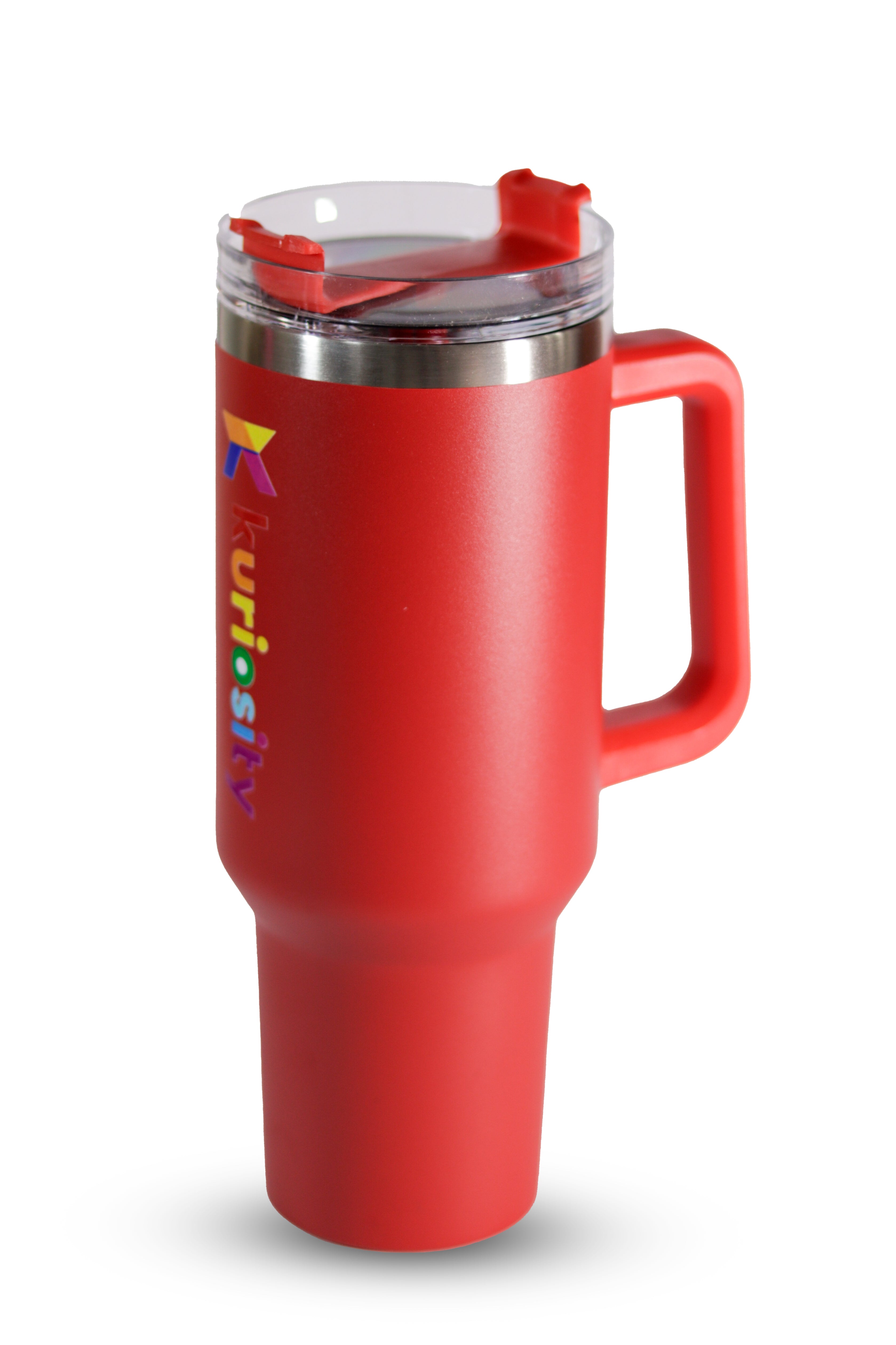 "Premium red insulated stainless steel tumbler for hot and cold drinks - Kuriosity India"